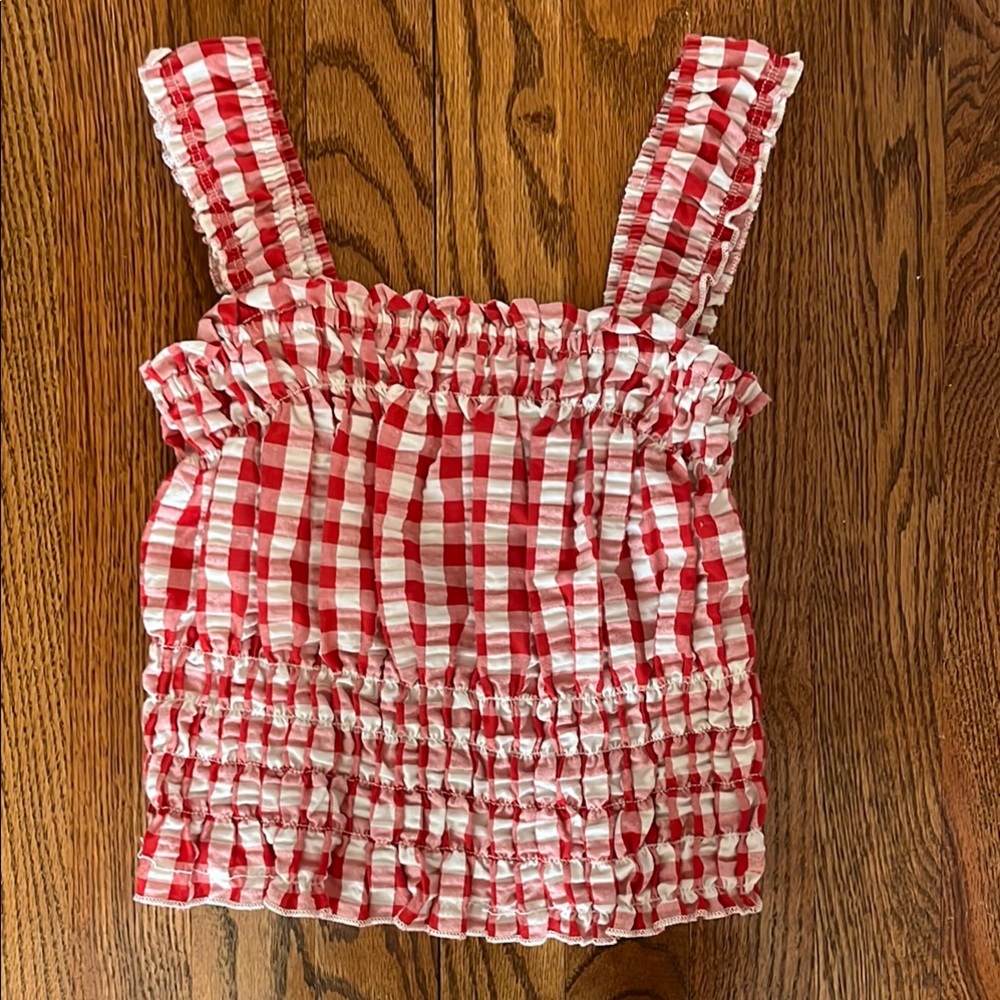 Red Gingham Women's Top - Picture 3 of 4